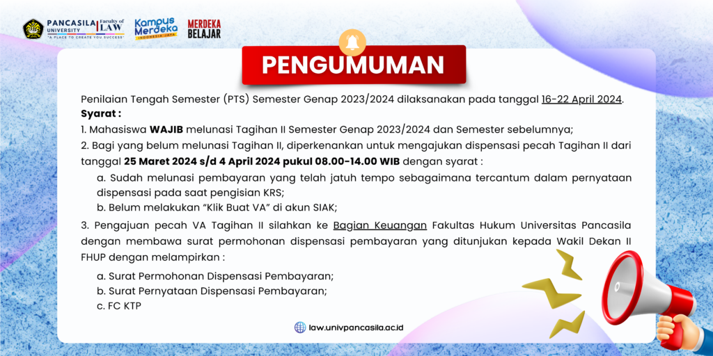 Persyaratan Mengikuti PTS Semester Genap 2023/2024