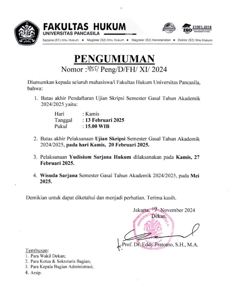 PENGUMUMAN PENDAFTARAN SKRIPSI