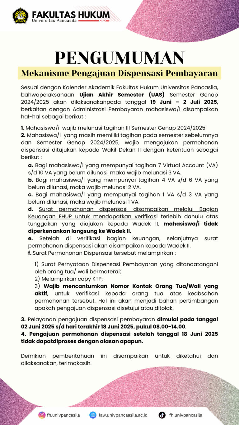 Mekanisme Pengajuan Pembayaran Ujian Akhir Semester (UAS) Semester Genap 2024/2025