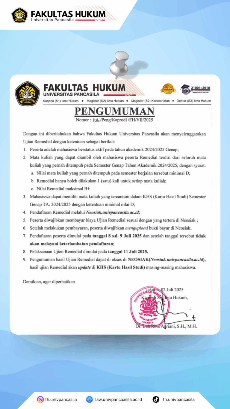 Ujian Remedial Semester Genap T.A. 2024/2025 FHUP
